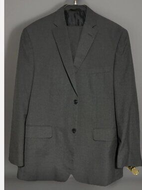 Haggar 2-Piece Suit Mens 44R Jacket Sport Coat + Dress Pants 38x32 Pleated